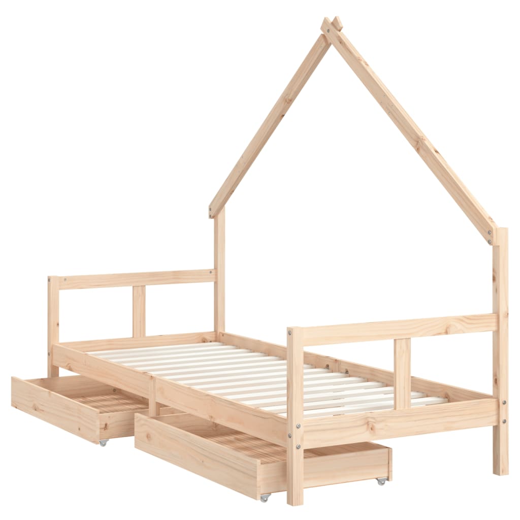 Barnesengeramme med skuffer 80x200 cm heltre furu