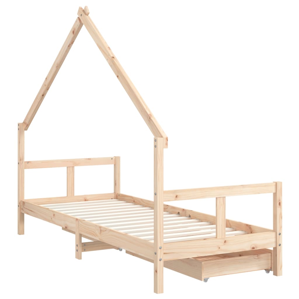 Barnesengeramme med skuffer 80x200 cm heltre furu