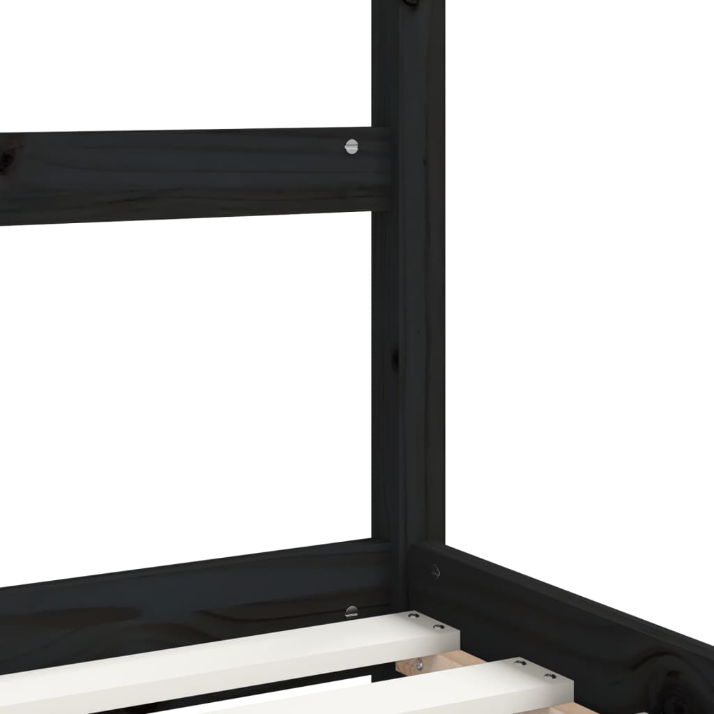 Barnesengeramme med skuffer svart 80x200 cm heltre furu