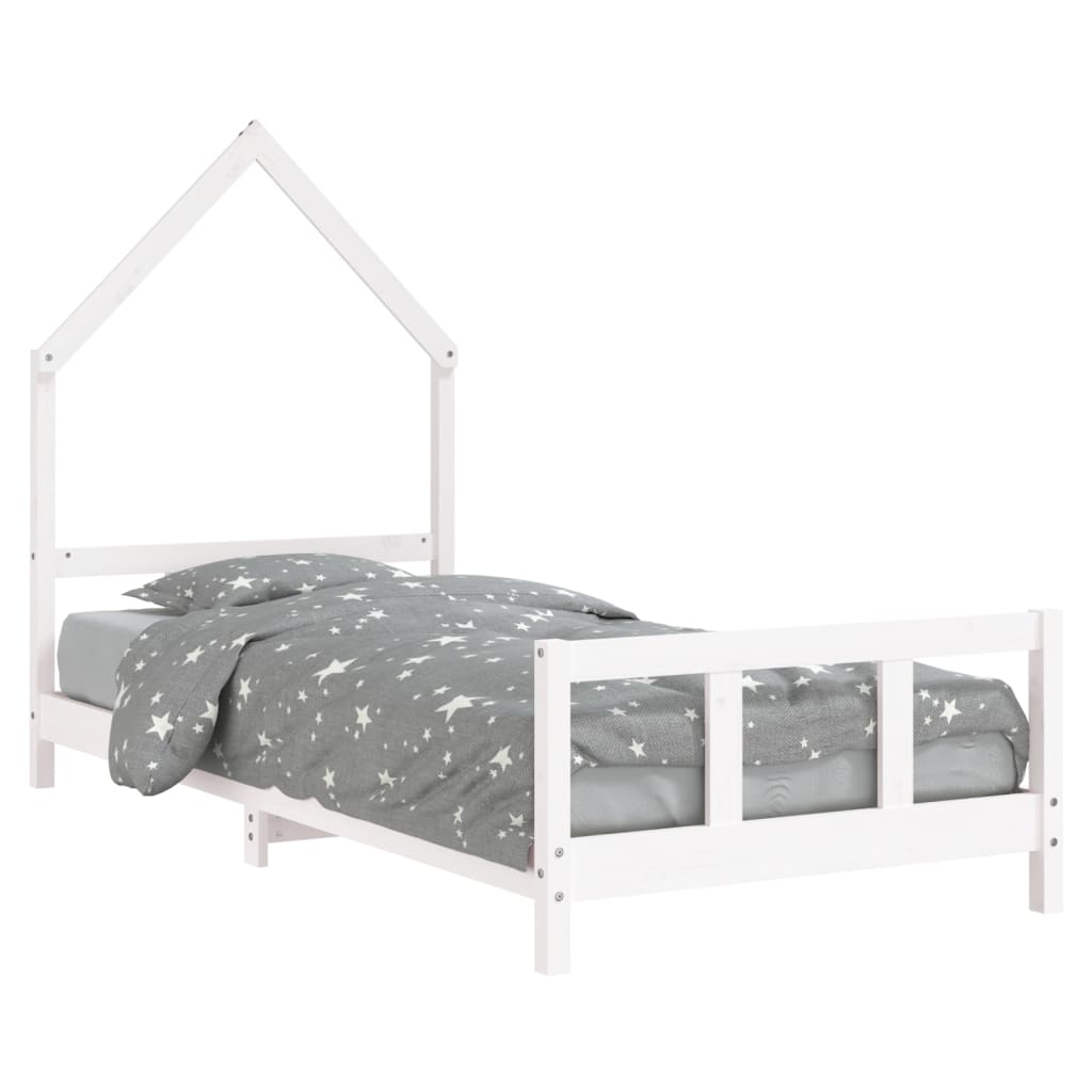 Barnesengeramme hvit 90x190 cm heltre furu