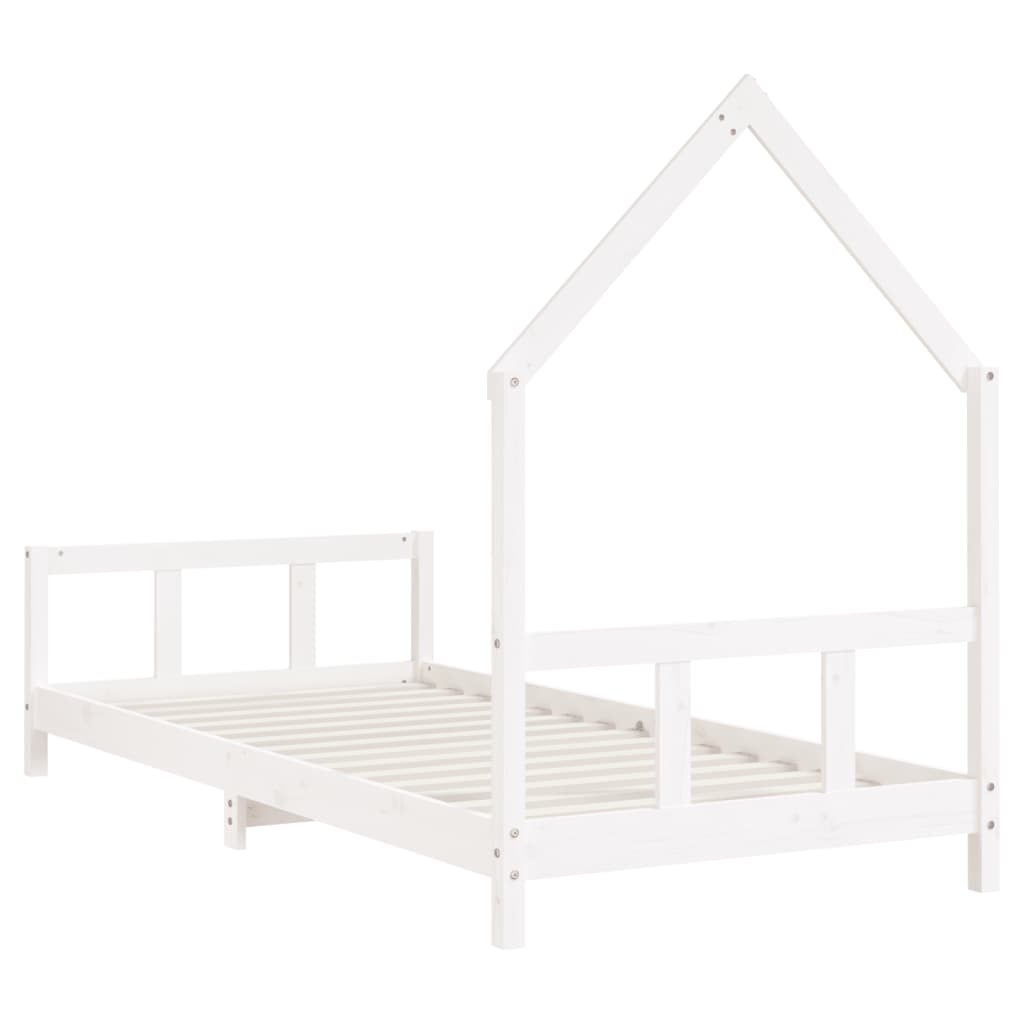 Barnesengeramme hvit 90x190 cm heltre furu