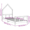 Barnesengeramme hvit 90x190 cm heltre furu