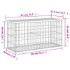 Hagebenk gabiondesign 83x31,5x42 cm heltre furu