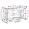 Hagebenk gabiondesign 83x44x42 cm impregnert furu