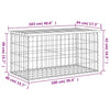 Hagebenk gabiondesign 103x44x42 cm heltre furu