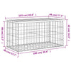 Hagebenk gabiondesign 103x44x42 cm impregnert furu