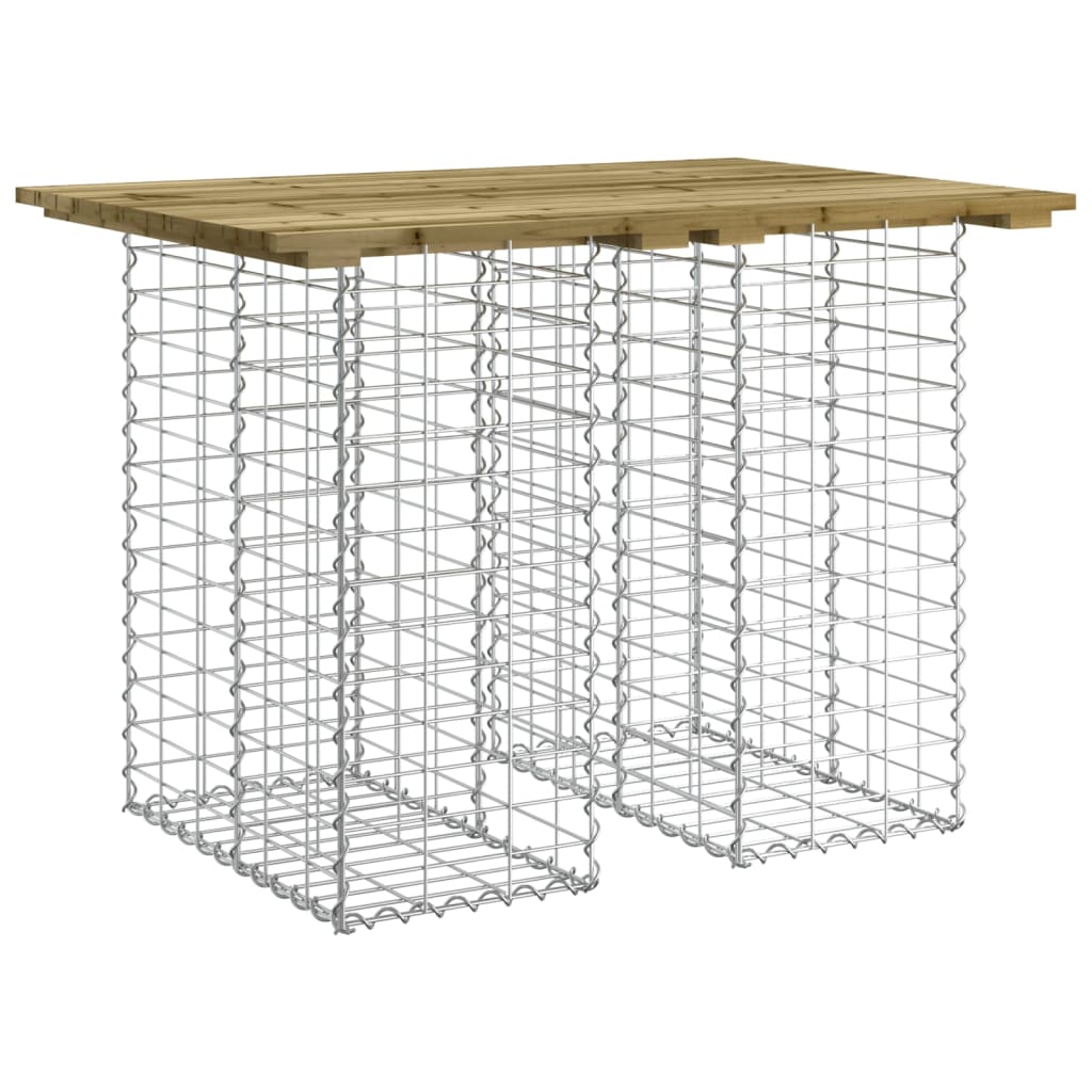 Hagebord gabiondesign 100x70x72 cm impregnert furu