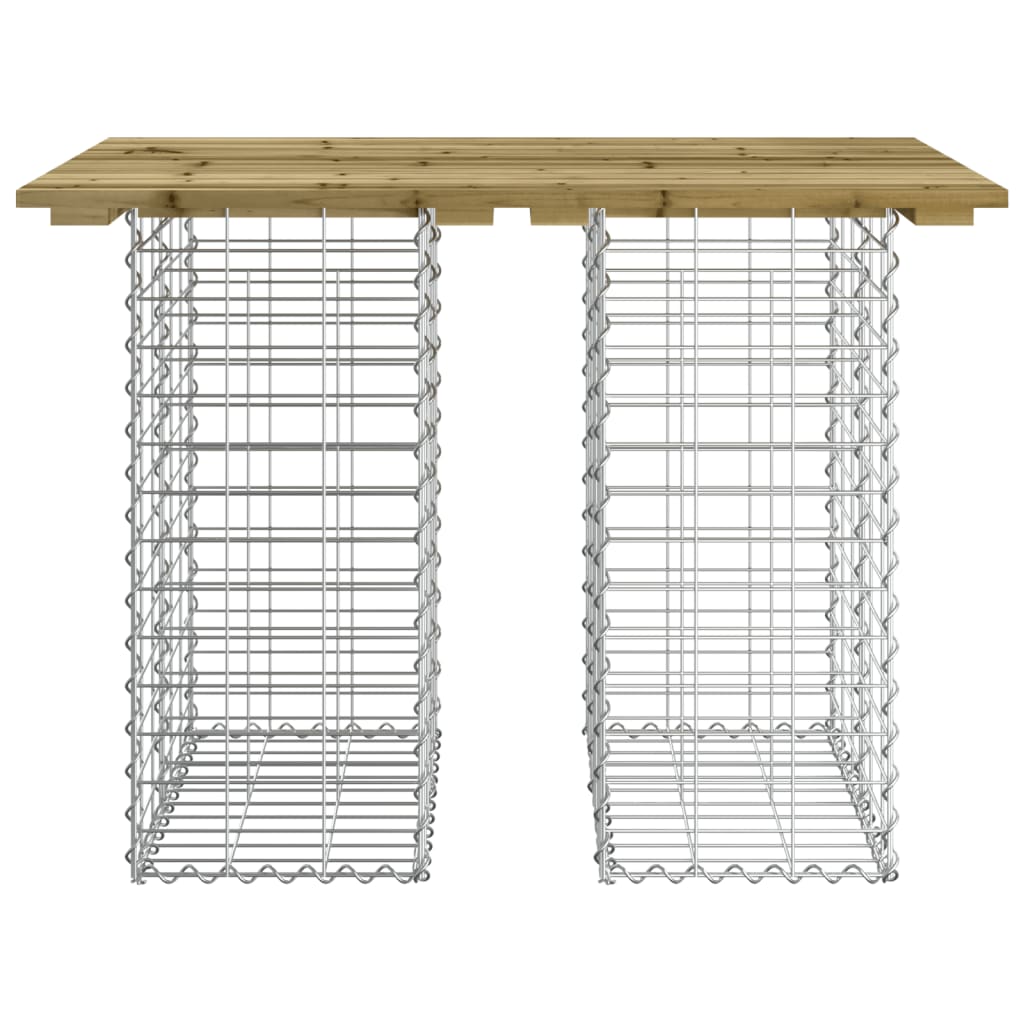 Hagebord gabiondesign 100x70x72 cm impregnert furu