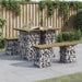Hagebord gabiondesign 100x70x72 cm impregnert furu