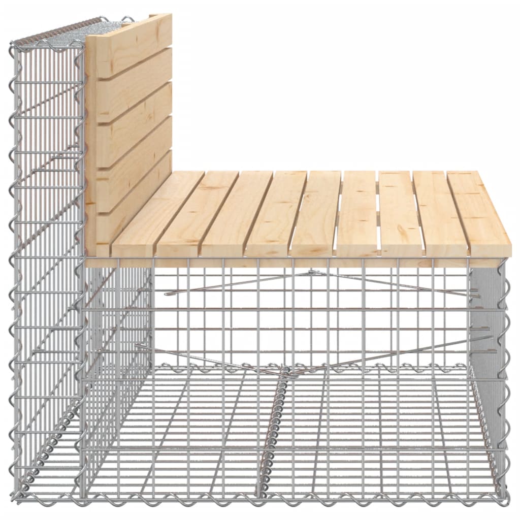 Hagebenk gabiondesign 103x70x65 cm heltre furu