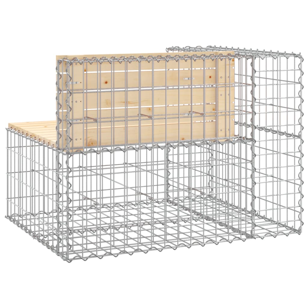 Hagebenk gabiondesign 92x71x65,5 cm heltre furu vidaXL