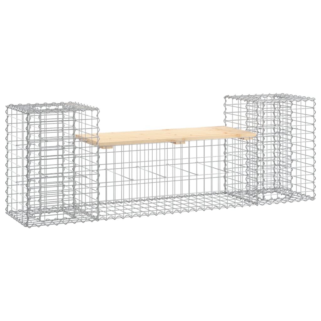 Hagebenk gabiondesign 183x41x60,5 cm heltre furu vidaXL