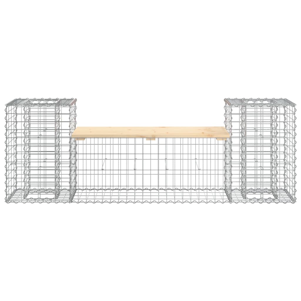 Hagebenk gabiondesign 183x41x60,5 cm heltre furu vidaXL