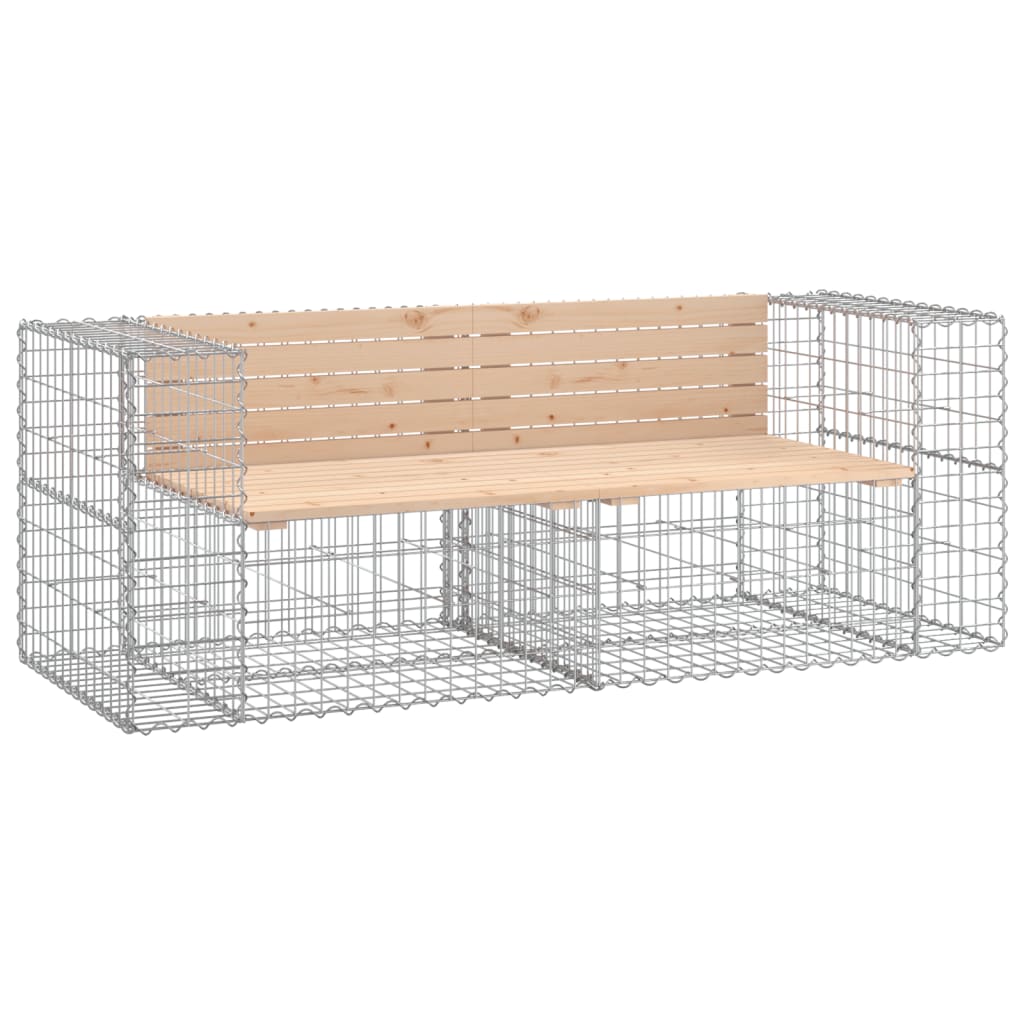 Hagebenk gabiondesign 184x71x65,5 cm heltre furu vidaXL