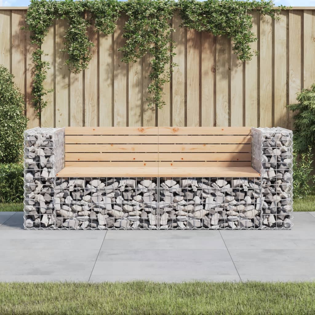 Hagebenk gabiondesign 184x71x65,5 cm heltre furu vidaXL