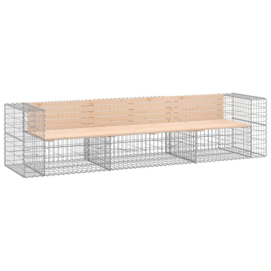 Hagebenk gabiondesign 287x71x65,5 cm heltre furu