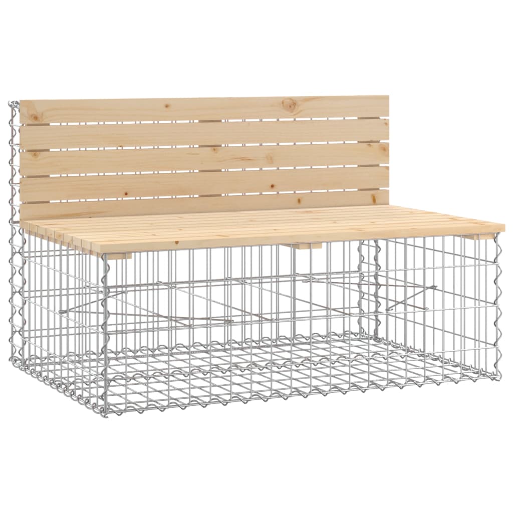 Hagebenk gabiondesign 287x71x65,5 cm heltre furu