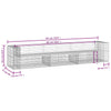 Hagebenk gabiondesign 347x71x65,5 cm heltre furu