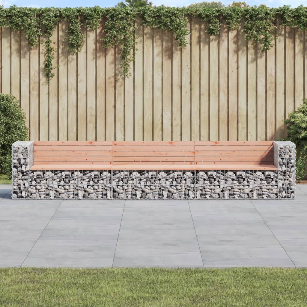 Hagebenk gabiondesign 347x71x65,5 cm heltre douglasgran