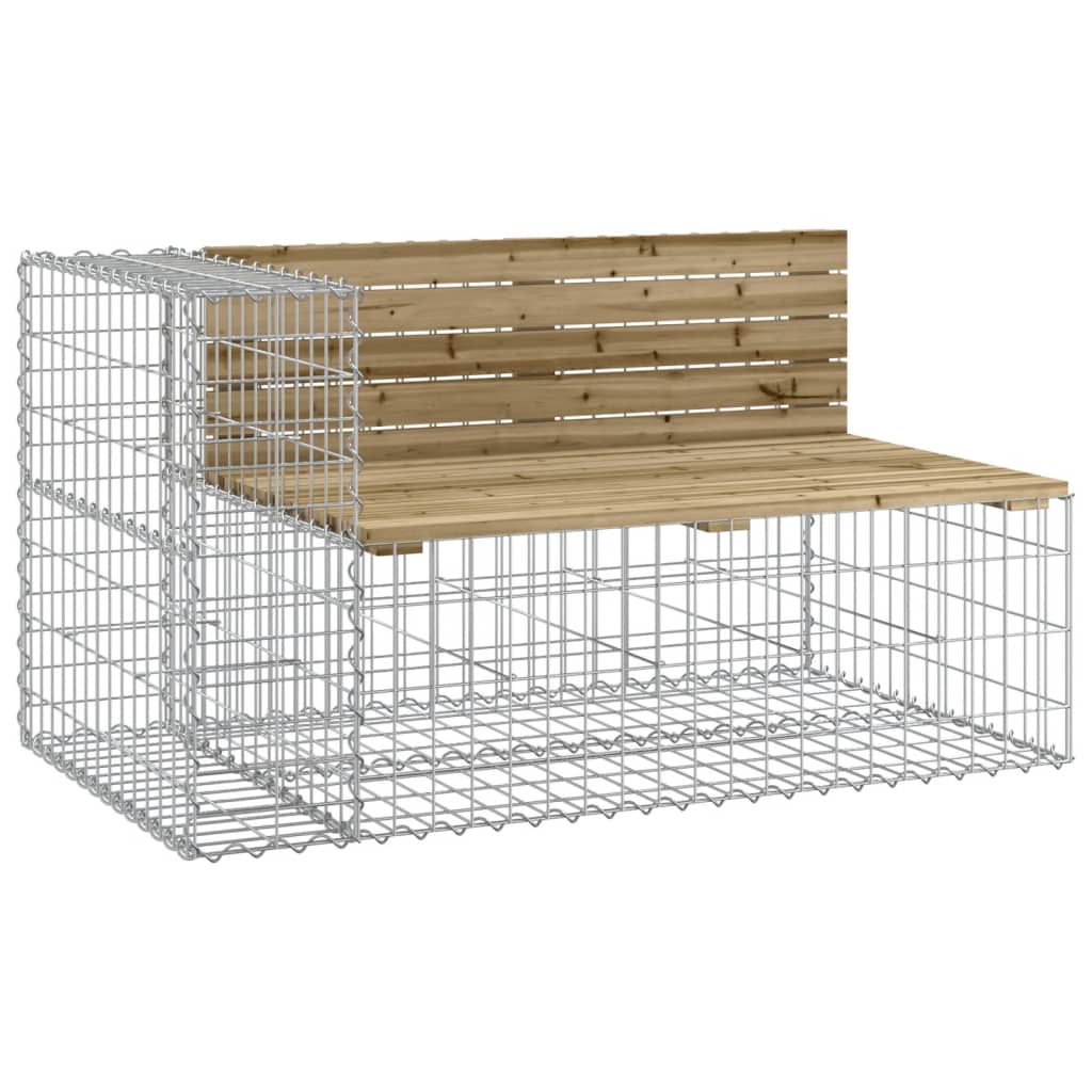 Hagebenk gabiondesign 347x71x65,5 cm impregnert furu