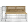 Hagebenk gabiondesign 347x71x65,5 cm impregnert furu