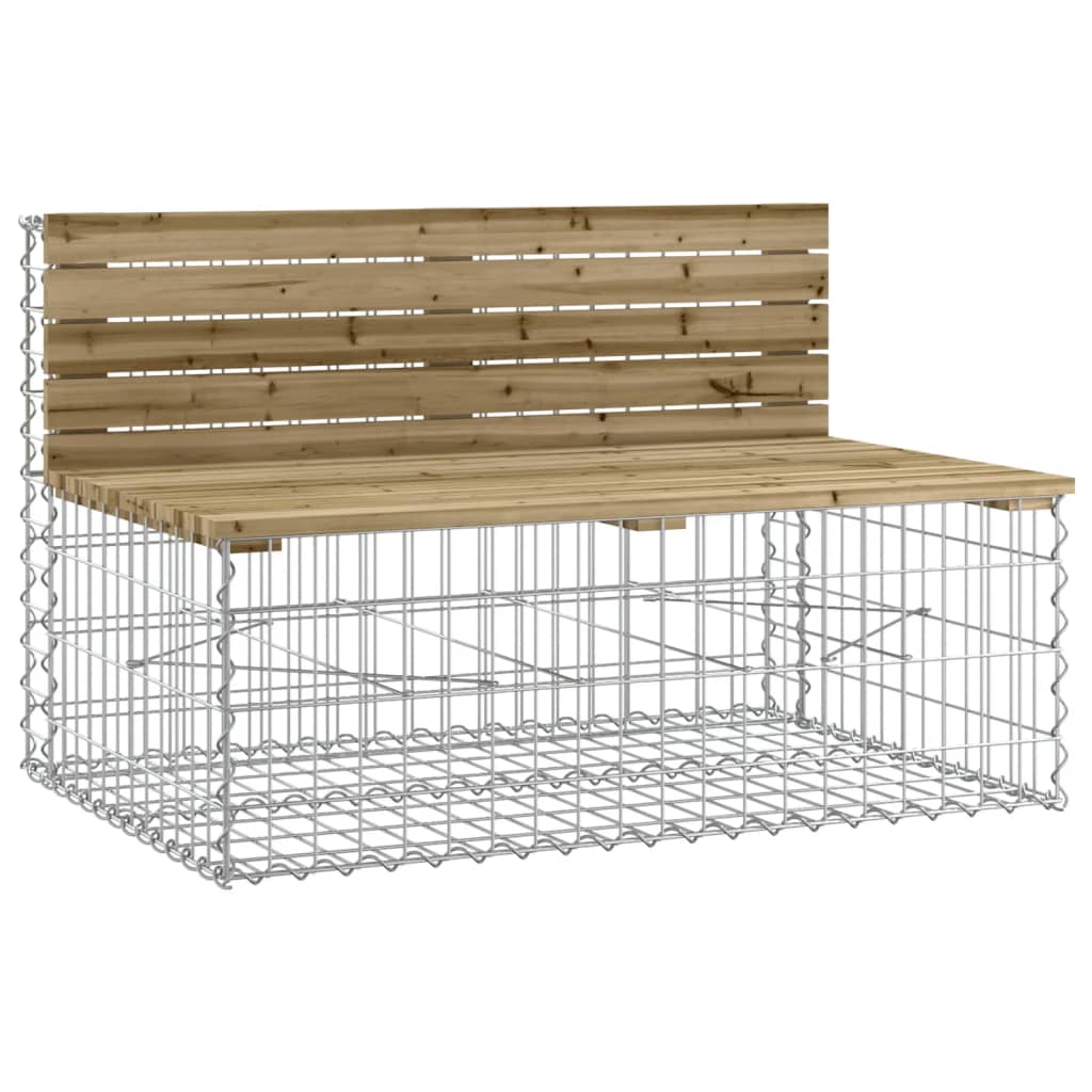 Hagebenk gabiondesign 347x71x65,5 cm impregnert furu