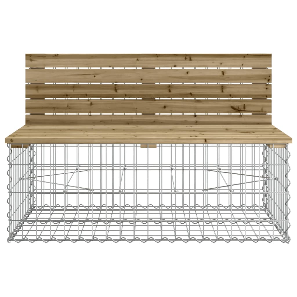 Hagebenk gabiondesign 347x71x65,5 cm impregnert furu