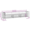 Hagebenk gabiondesign 347x71x65,5 cm impregnert furu