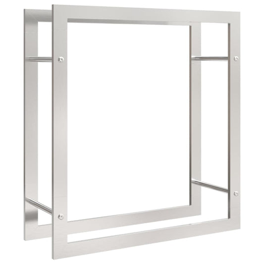 Vedstativ 80x28x86 cm rustfritt stål