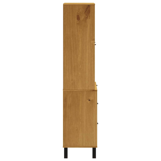 Highboard med glassdører FLAM 80x40x180 cm heltre furu