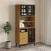 Highboard med glassdører FLAM 80x40x180 cm heltre furu