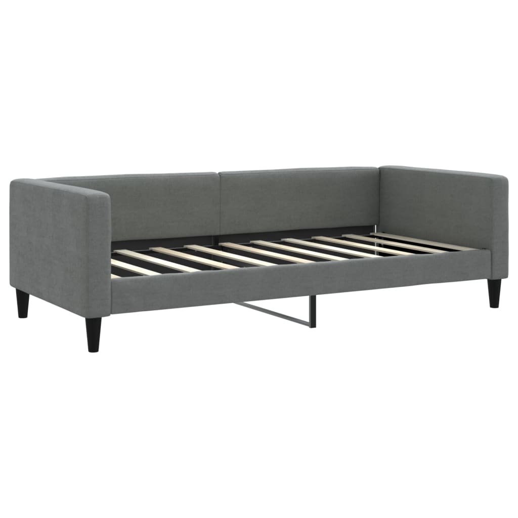 Uttrekkbar dagseng mørkegrå 90x190 cm stoff