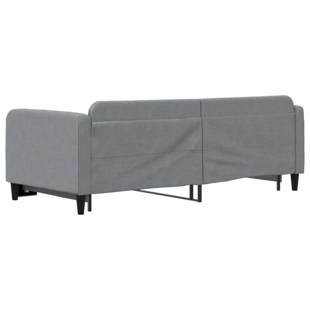 Uttrekkbar dagseng lysegrå 90x190 cm stoff