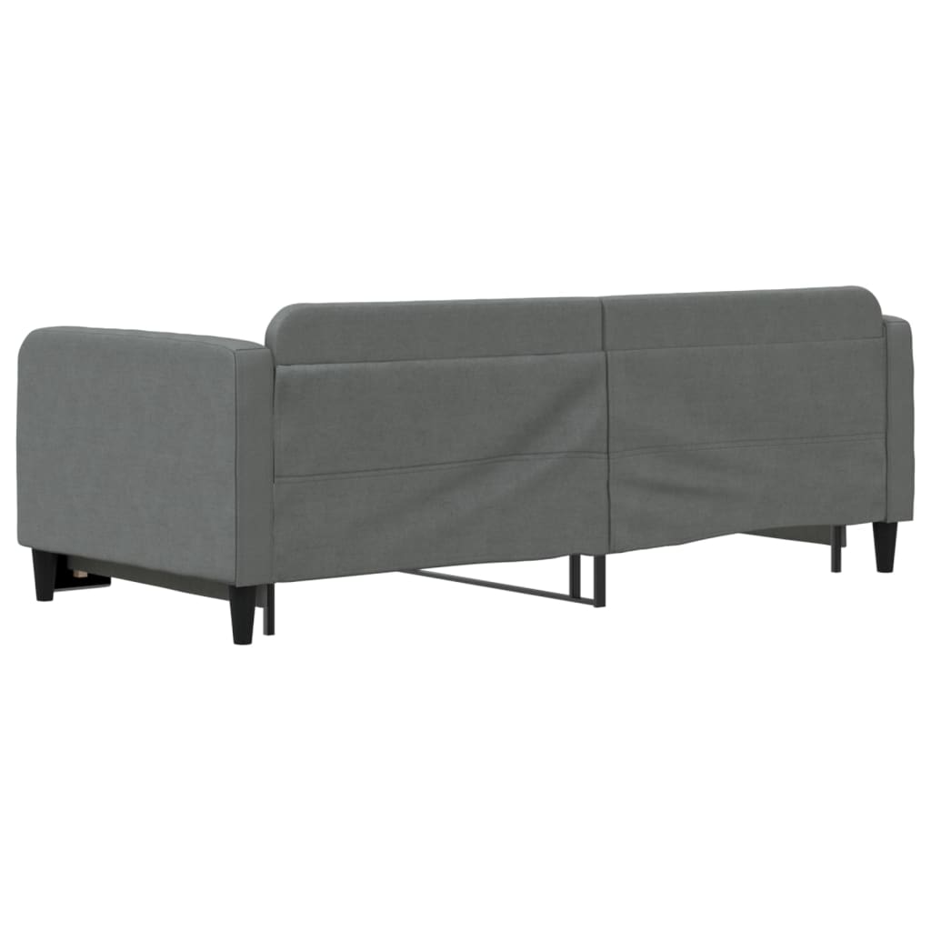 Uttrekkbar dagseng mørkegrå 90x190 cm stoff