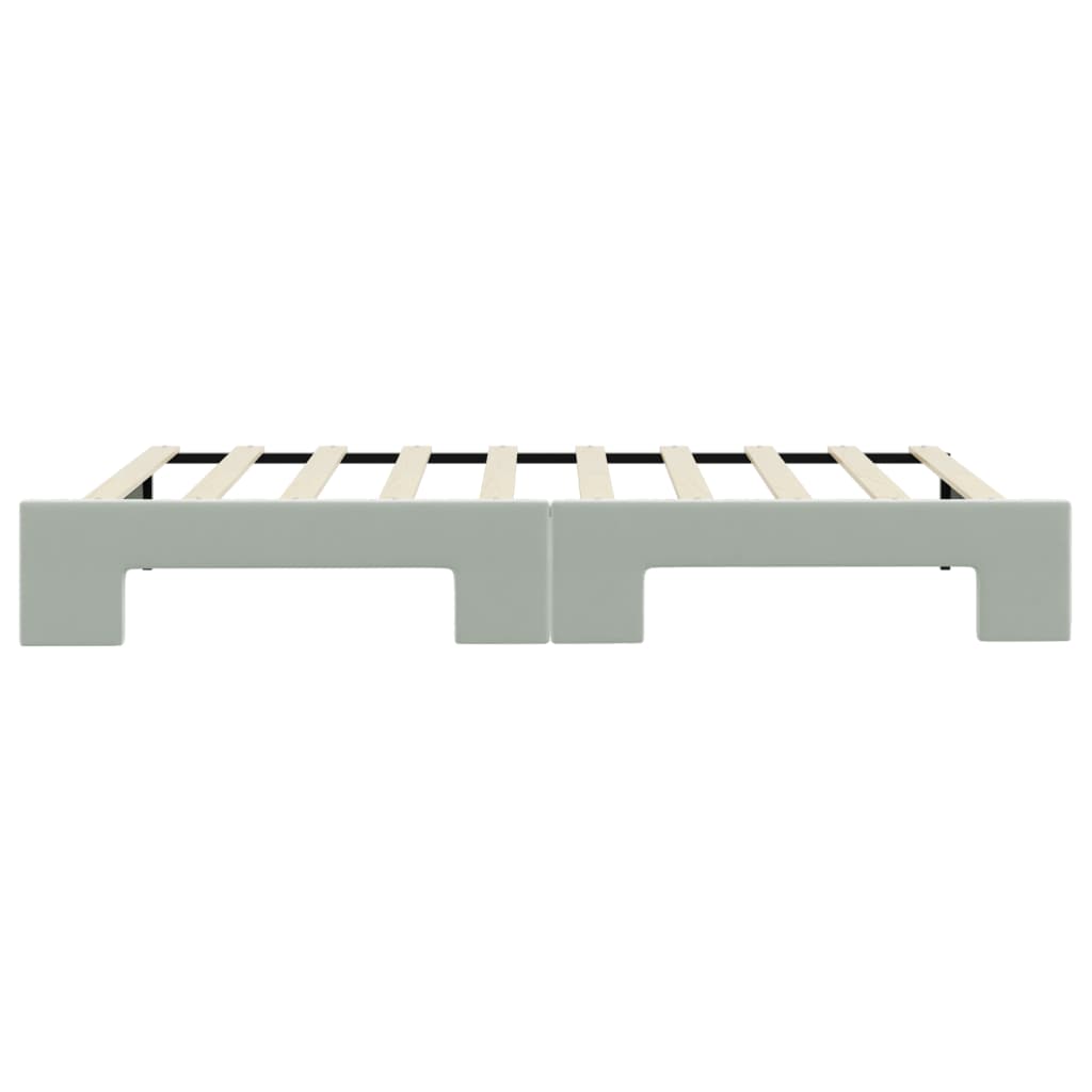 Uttrekkbar dagseng lysegrå 90x190 cm fløyel