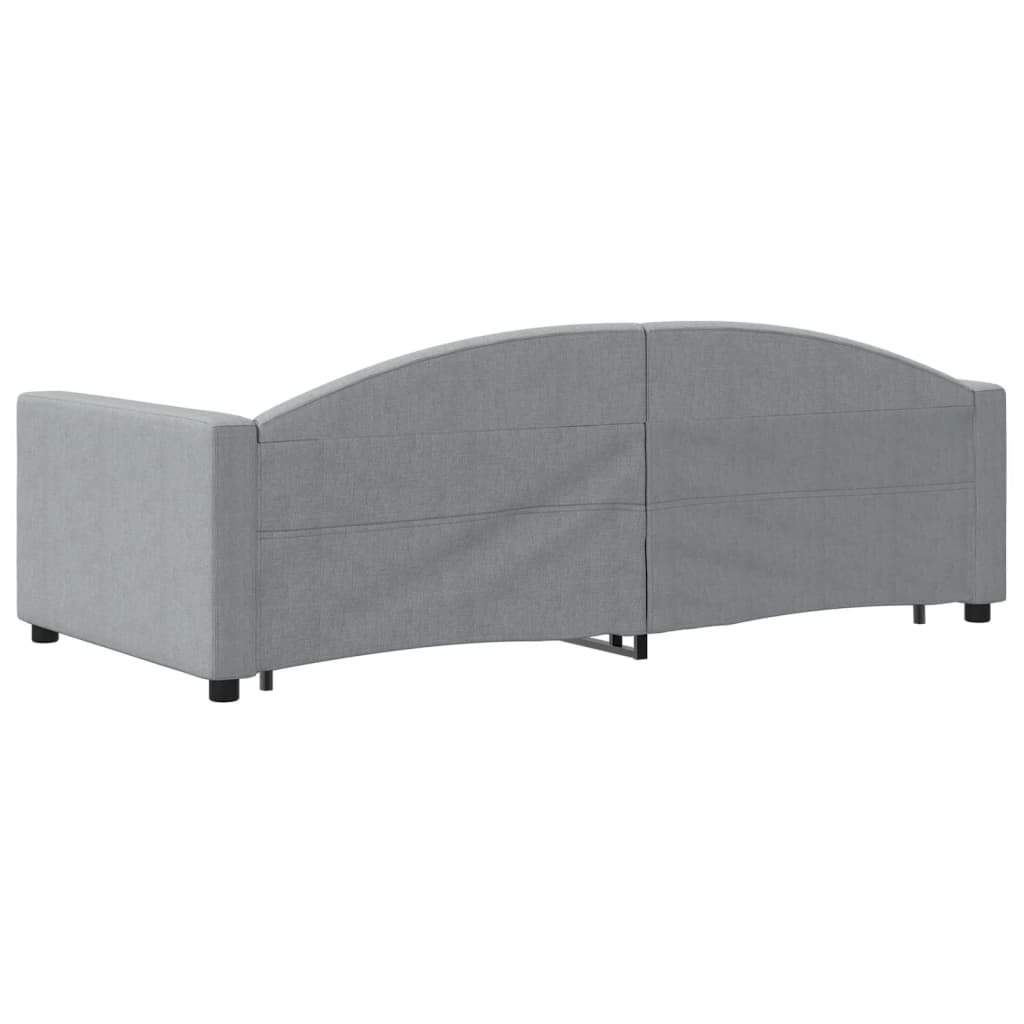 Uttrekkbar dagseng lysegrå 90x190 cm stoff