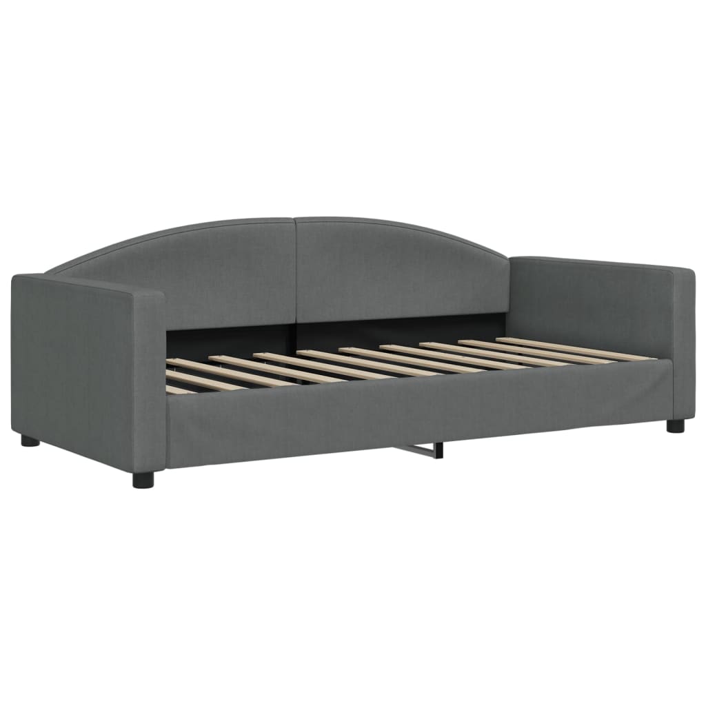 Uttrekkbar dagseng mørkegrå 90x190 cm stoff