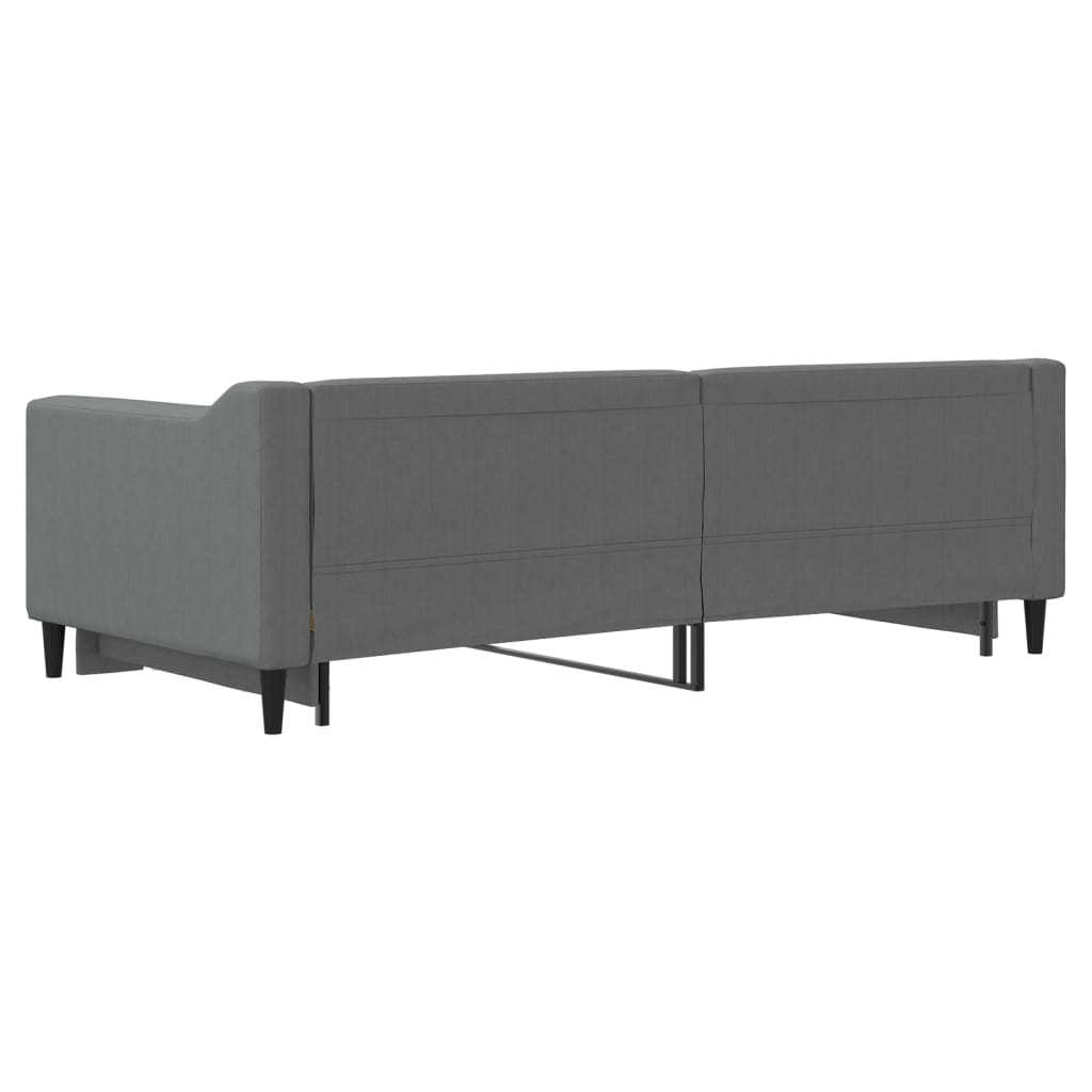 Uttrekkbar dagseng mørkegrå 90x190 cm stoff