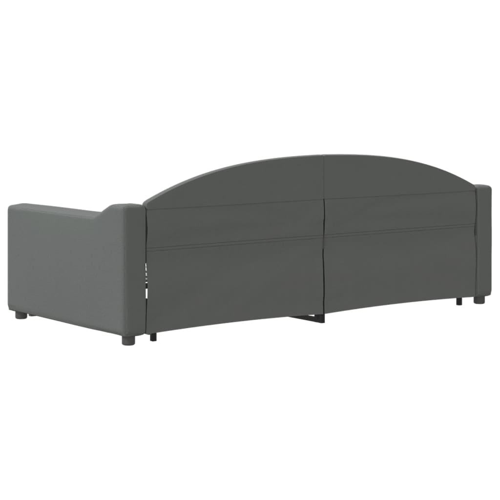 Uttrekkbar dagseng mørkegrå 90x190 cm stoff