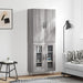 Highboard grå sonoma 69,5x34x180 cm konstruert tre