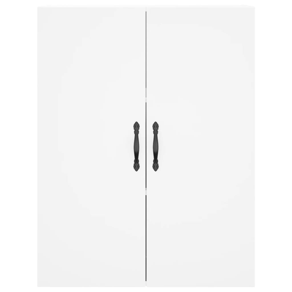 Highboard hvit 69,5x34x180 cm konstruert tre