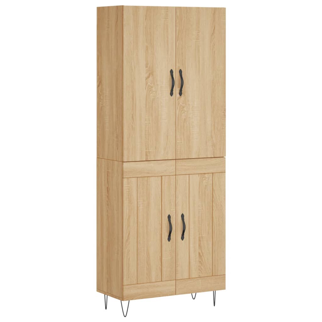 Highboard sonoma eik 69,5x34x180 cm konstruert tre