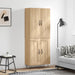 Highboard sonoma eik 69,5x34x180 cm konstruert tre