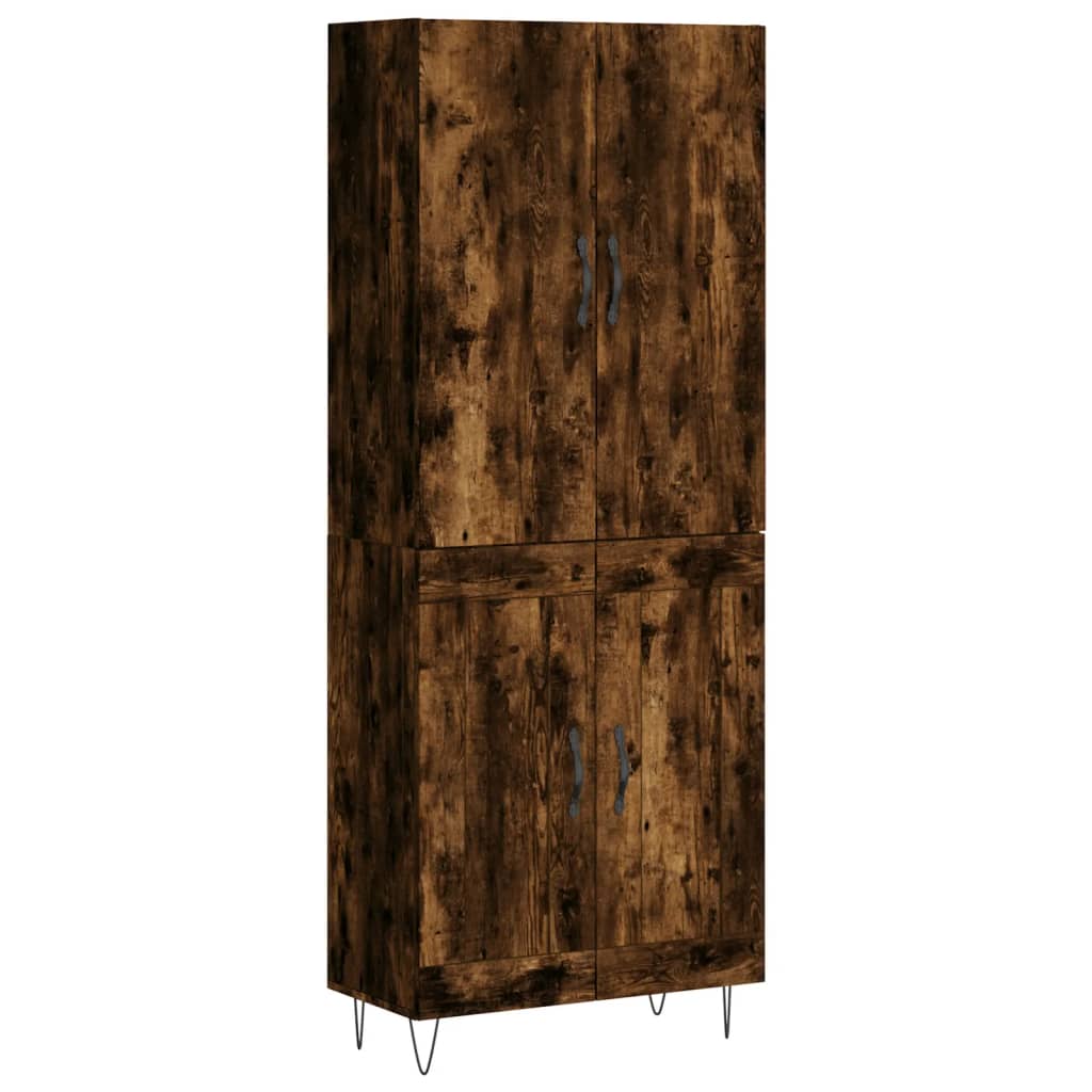 Highboard røkt eik 69,5x34x180 cm konstruert tre