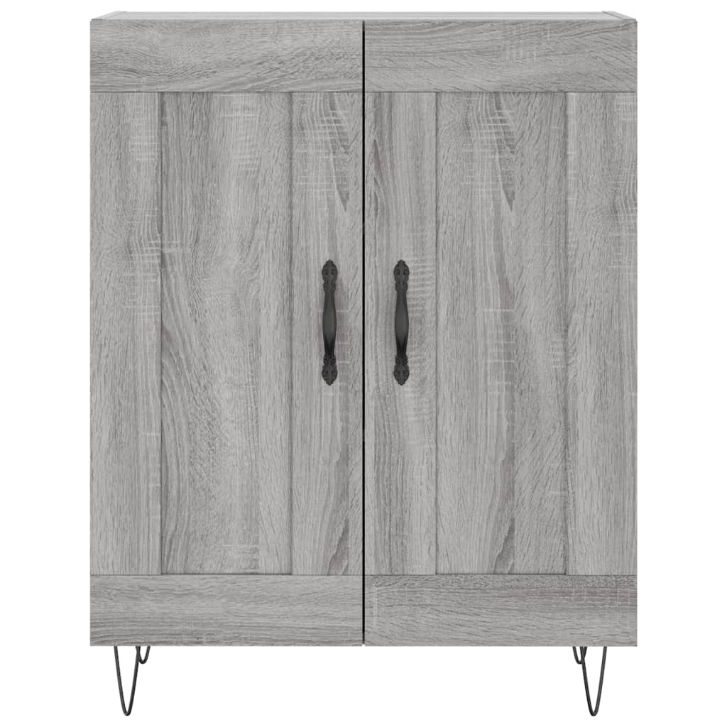 Highboard grå sonoma 69,5x34x180 cm konstruert tre