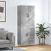 Highboard betonggrå 69,5x34x180 cm konstruert tre