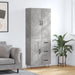 Highboard betonggrå 69,5x34x180 cm konstruert tre
