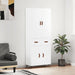 Highboard hvit 69,5x34x180 cm konstruert tre
