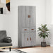 Highboard grå sonoma 69,5x34x180 cm konstruert tre