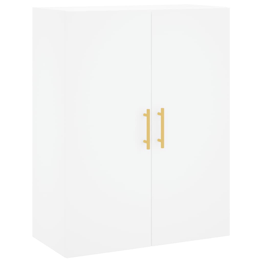 Highboard hvit 69,5x34x180 cm konstruert tre